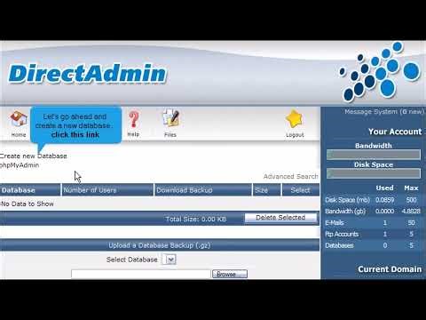 How to create a MySQL Database in DirectAdmin
