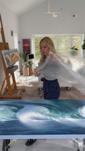 10K views · 201 reactions | Packing up two new paintings today. Tomorrow they are headed to @abbozzogallery in time for their 30th Anniversary Exhibition! . . #art #artist #canadianart #exhibition #contemporaryart #seascapepainting | Katharine Burns Art | Facebook