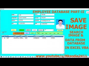 HOW TO SAVE AND SEARCH IMAGE FROM EXCEL VBA USERFORM . EMPLOYEE DATABASE PART-11