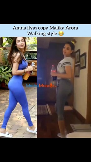 #AmnaIlyas made funny video where she is copying Bollywood actress #MalikaArora’s signature walking style | MediaMasala.Pk