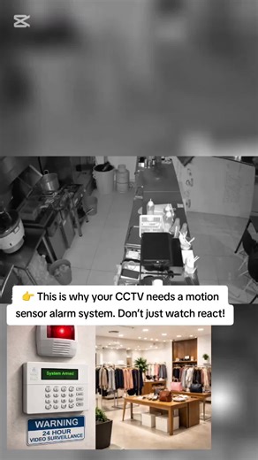 This is why your CCTV needs a motion sensor alarm system. Don’t just watch, react. A thief breaks in. The motion sensor detects movement. The alarm is triggered instantly. 🚨 Panic kicks in and the intruder flees. 📹 At Boardtac Solutions, we offer professional alarm system installation in Kenya for shops and businesses. Our alarm systems work perfectly with CCTV to provide real-time protection, not just recordings. ✔ Motion sensor alarm systems. ✔ CCTV integration. ✔ Immediate intrusion alerts.