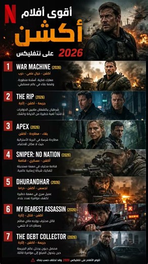 🔥 أقوى 7 أفلام أكشن على نتفليكس 2026 | أفلام ستجعلك لا ترمش! 💥 #movie #netflix #action #shorts