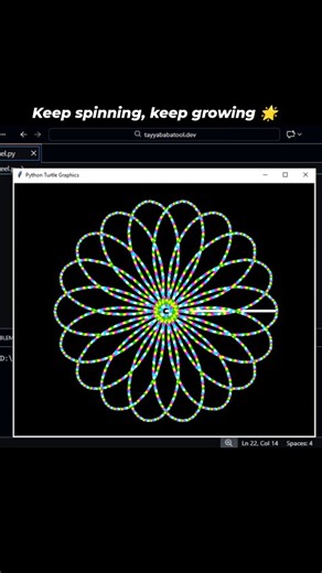 Tayyaba Batool | Web Developer on Instagram: "Dive into the mesmerizing world of colors and mathematical patterns ✨🌀 From the elegance of spirals to the hypnotic flow of every line, this reel is where art meets code. For coders, CS students, and visual creators — witness how math, logic, and creativity come alive in motion. Let your mind explore, get inspired, and feel the flow of every pattern. #DigitalArt #HypnoticArt #explorepage #foryourpage #december"