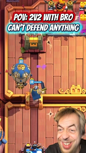 Playing 2v2 with Bro Who Cannot defend anything… #clashroyale #clashroyaleshorts #supercell