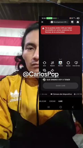 @Carlos Pop Carlos Pop invita a sus fans a abrazar su nueva cuenta porque las otras cuentas lo bloquearon su acceso al live #carlospopofficial #carlospop #estadosunidos