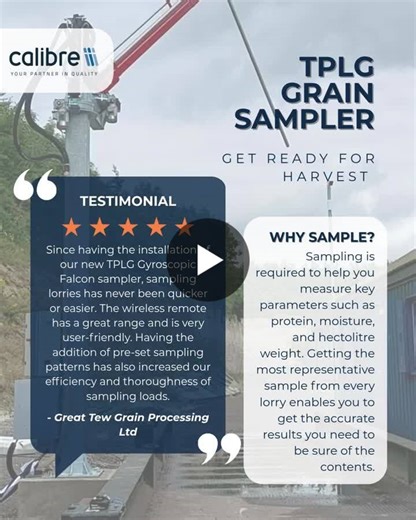 Thinking of a new grain sampler? 🌾   Using a TLPG grain sampler helps ensure grain quality checks are fast, representative, and consistent.   Unlike manual methods, TPLG collects samples from… | Calibre Control