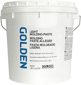 GOLDEN Light Molding Paste, 128 fl. oz. Jar, Professional Acrylic Paste Medium, Opaque