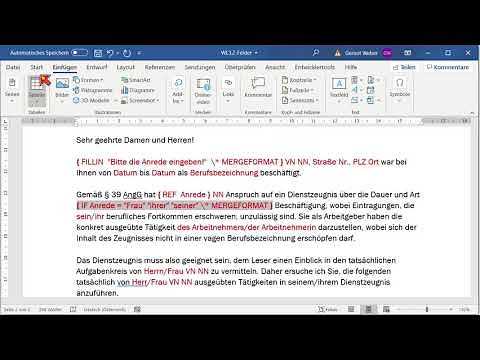 Fill-In- Ref- und IF-Felder in MS Word