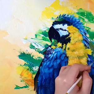 14K views · 1.3K reactions | Blue and Gold Macaw Painting Step by Step #Macaw #Painting #Acrylic | Zil Acrylic Painting | Facebook