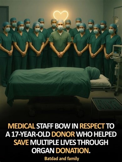 In a moment of profound silence, doctors and nurses bowed their heads for a 17-year-old organ donor. Though her life ended far too soon, her selfless choice gave others the gift of life. Her heart, liver, kidneys, and lungs went on to save multiple patients who had been waiting desperately for a second chance. The now-viral photograph of the medical team bowing in respect has touched millions worldwide. It’s more than a picture of sorrow — it’s a testament to humanity, compassion, and gratitude.
