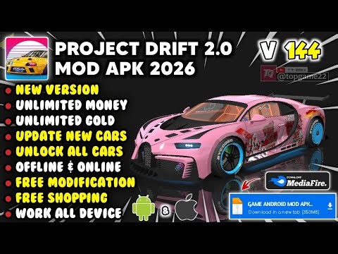 PROJECT DRIFT 2.0 MOD APK VERSION 144 TERBARU 2026 - Unlimited Money & Unlock All Cars