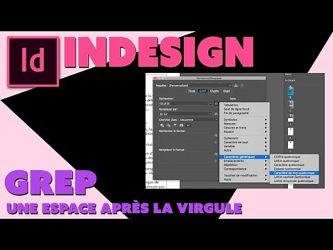 Indesign - astuce - GREP - Une espace après la virgule