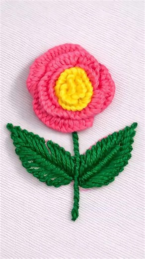 Satisfying Flower Embroidery 🌸 Easy Stitch #shorts #viral #trending #youtubeshorts