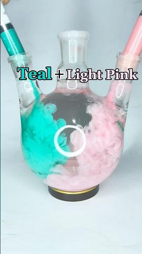 Teal + Light Pink Color Mixing Magic #expiment #colors #colormix