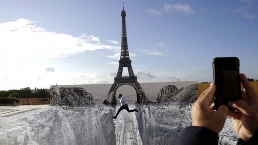 Eiffel Tower art installation creates eye-popping optical illusion for Paris visitors