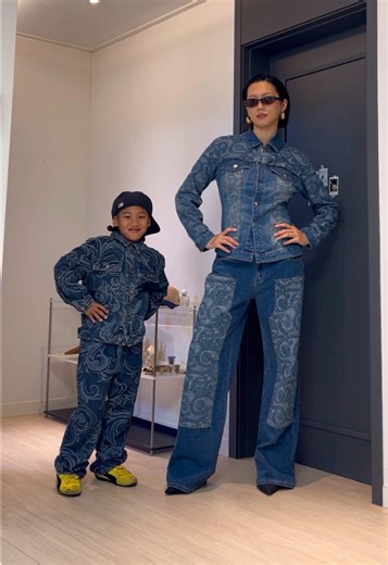 @novakids by @Fashion Nova 🔎Mini Relaxed Cropped Baroque Jacquard Denim Jacket - Medium Blue Wash 🔎Mini Straight Baroque Jacquard 🔎Jean - Medium Blue Wash Presley Fitted Denim Pant Set - Medium Wash #fashionnova #novakids #노바키즈 #패션노바 #ootd