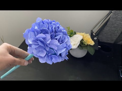 DIY Hydrangea Flower: Easy Paper Craft Tutorial #diy #flowermaking #hydrangeas #papercrafts #craft
