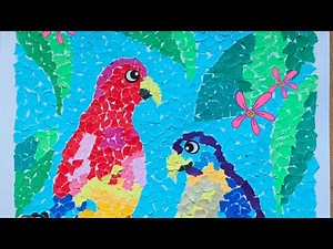 How to make paper collage art|Bird collage art #collageart