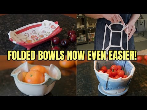 Folded Pottery the Easy Way! - The FAST, ACCURATE, and EASIEST WAY to make folded bowls.