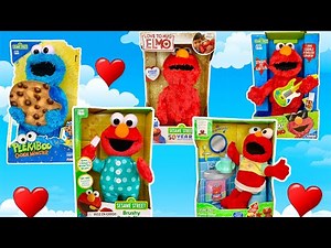 TALKING ELMO Soft Toys Sesame Street Collection and PEEKABOO Cookie Monster