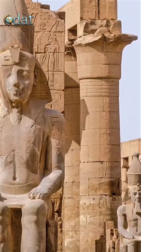 Colossal Seated Statue of Pharaoh Ramses II at Luxor Temple #colossal #temple #statue #ramses #luxor