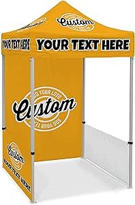 LookOurWay Custom Canopy Tent- Pop Up Canopy Tent Packages for Outdoor and Trade Show Events - Custom Prints of Your Branding, Messaging, and Logos for Business Advertising (Everyday Gold 5x5)