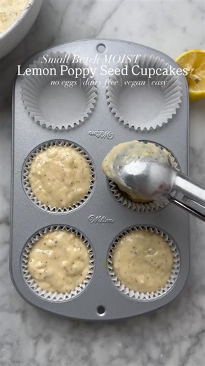 Small Batch MOIST Vegan Lemon Cupcakes!! No eggs, dairy free, yet they are SO soft, tender and zesty 🥹🍋the batter is made in just one bowl and with NO vegan butter, filled with a bright coconut-free lemon curd and silky dairy free ‘cream cheese’ frosting!! Honestly, they melt in your mouth with the perfect balance of bright, zesty, and sweet. Just 6 cupcakes and just a bowl and a whisk for cupcakes worthy of a bakery? It honestly doesn’t get any easier. Full recipe on my site thebananadiaries.