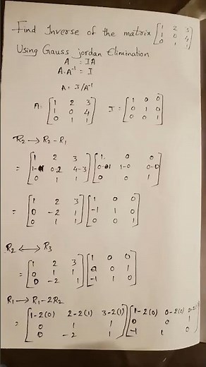 inverse of the matrix by gauss jordan elimination method #maths #btech #degree #polytechnic #exam