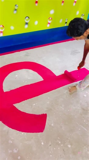 Floor painting red color video 🏡 #painting #trending #homedecor