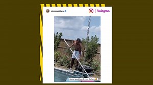 Simone Biles enjoys pool day at her Texas home