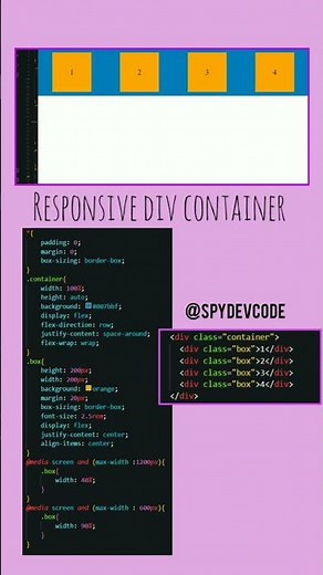 Responsive div container In HTML CSS #short #shorts #css #developer