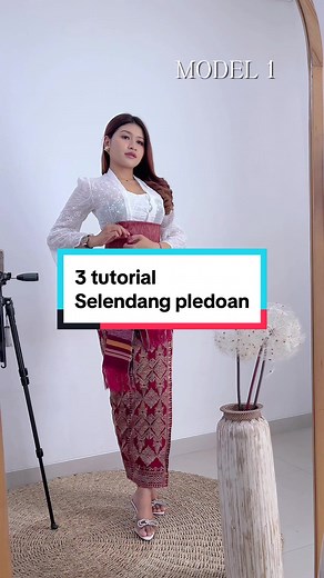 3 tutorial selendang pledoan😍❤️ #pledoan #selendang #kebayabali #kebayaputih #kebayamodern #bali #kamenbali #kamenbordir