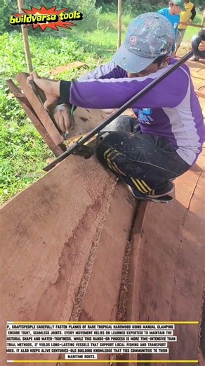 Traditional Rare Wood Boat Building: Securing Planks with Precision