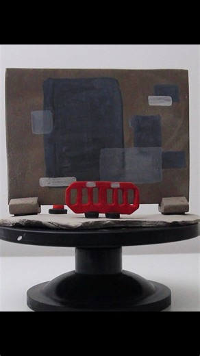 Hidden Conversations A sculptural ceramic light object exploring the invisible layers of self-censorship. 2025 30x30x25 cm Simulating an urban wall, the work reveals unspoken words - traces of voice painted over and hidden beneath layers of silence. Under ultraviolet light, the invisible becomes visible: phrases appear only when illuminated, echoing the internal dialogues that remain unspoken in public. The work reflects on migrant identity, freedom, speech, and belonging, on how censorship, bot