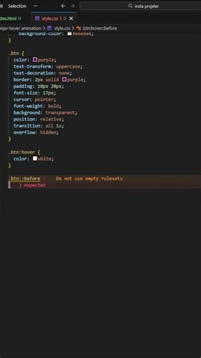 how to make swipe hover animation #coding #frontendcourse