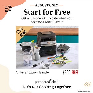 Whether you're already a great cook or want to learn how to make mealtime easier, Pampered Chef is the place for you. When you become a consultant in August, you can earn a full-price rebate on your kit. Click here to learn more https://bit.ly/47megdi #PamperedChef #LetsGetCooking | Pampered Chef