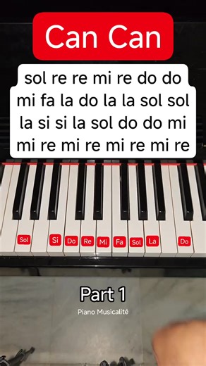 Can can | Part 1 #piano #pianotutorial #pianolesson #short #pianomusicalite | Piano Musicalité