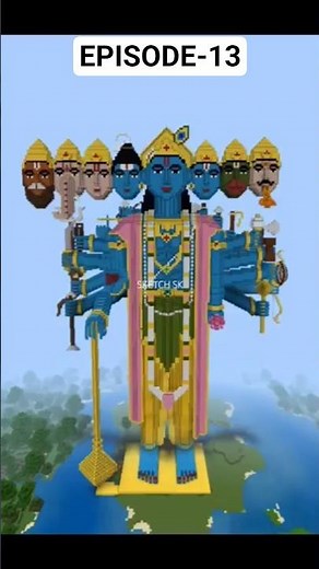 Vishwaroopam Narasimha idol building in Minecraft Ep.13 #narasimha #krishna #minecraft #shorts