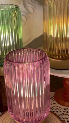 Gorgeous Ribbed Glass Lamp in three colors