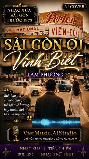 SÀI GÒN ƠI VĨNH BIỆT – LAM PHƯƠNG | NHẠC XƯA SÀI GÒN TRƯỚC 1975 – VietMusic.AIStudio #short #song