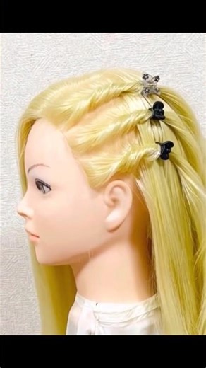 簡単ヘアアレンジ ミニヘアクリップでツイストライン Twist Mini Clip Party Hairstyle #簡単ヘアアレンジ #backtoschool #成人式ヘア #shorts