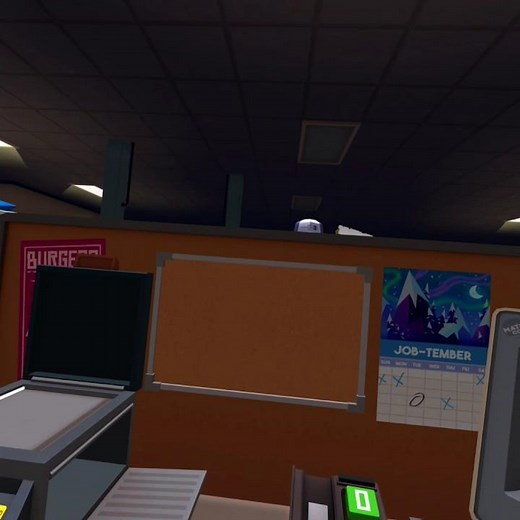 overnight office work in job simulator VR