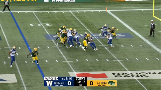 Brinkman brings the pressure with a sack! WestJet Thanksgiving Weekend 📅: Blue Bombers vs. Elks LIVE NOW 🇨🇦: TSN 🌎: CFL #CFLGameday | CFL