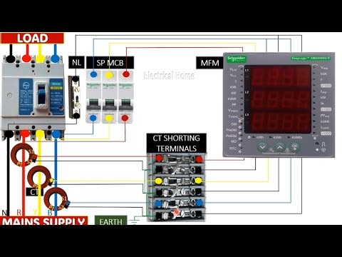 KWH Meter Wiring | Multifunction meter connection | Control wiring | Digital KWH meter | Schneider