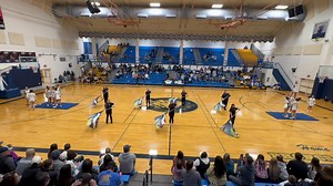 Basketball halftime on Feb 6 vs Lyman, combined Color Guard, Cheer, and our Cody High School Bronc Band. Proud of our guard for their hard work and for organizing this collaboration! 🏳️🎵😎 | Cody High School Bronc Band