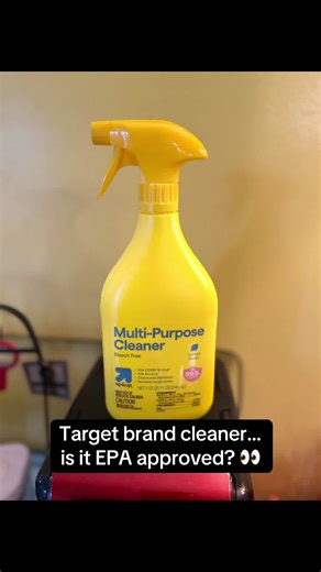 Don’t overlook the cheap products. This Target up&up multi-purpose cleaner is EPA-registered when used as directed. Price doesn’t determine effectiveness—reading the label does. #CleaningCoach #EPACleaner #ProfessionalCleaner #CleaningTok #TargetFinds