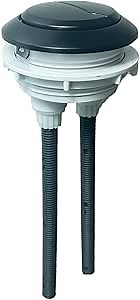 WinZo BT019BK Toilet Tank Matte Black Round Dual Flush Push Button with Thread Diameter 48mm (1.88") Tank Valve Replacement Part Kits