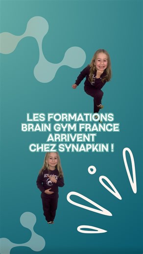 Le Brain Gym arrive chez SYNAPKiN en 2026 ! 🔜 Une formation unique pour stimuler l’apprentissage des enfants grâce aux mouvements. • Une formation ouverte à tous : enseignants, orthophonistes, kinésiologues, parents, etc. • 2 modules « à la carte » ou un parcours pour devenir facilitateur Brain Gym : ♾️ 28 & 29.03.26 - (BG104) Initiation aux 26 mouvements ♾️ du 01 au 05.05.26 - (BG 1&2) L’équilibre au quotidien ♾️ du 20 au 22.07.26 - (BG 110) Certification de facilitateur Brain Gym France 👉 On