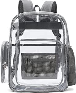 NBUUNBU Clear Backpack Heavy Duty Transparent PVC See Through Bags for Stadium Concert Workplace Travel