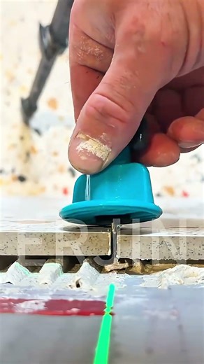 tile alignment tool under green laser guide for perfect line lock in #shorts